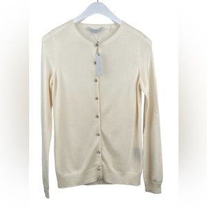 Cashmere button up cardigan sizes xs color cream, Christopher Fischer cashmere